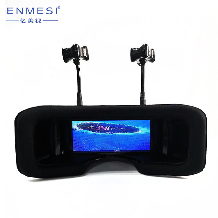5.8G 영상 수신 FPV 무인 항공기 고글 TFT 스크린 2개의 안테나 영상 유리 1.8W